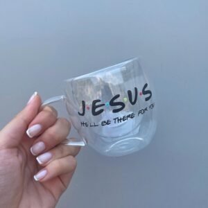 Jesus Double Glass Cup