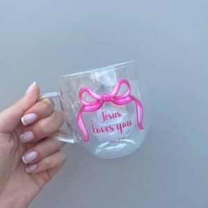 Jesus Loves You Double Glass Cup